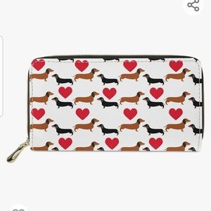 Dachshund print PU leather wallet